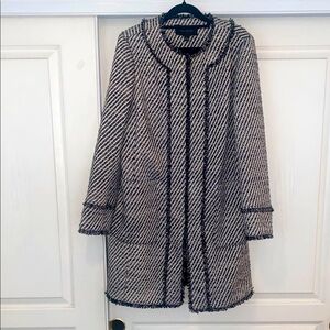 Ann Taylor- Black and White Tweed coat